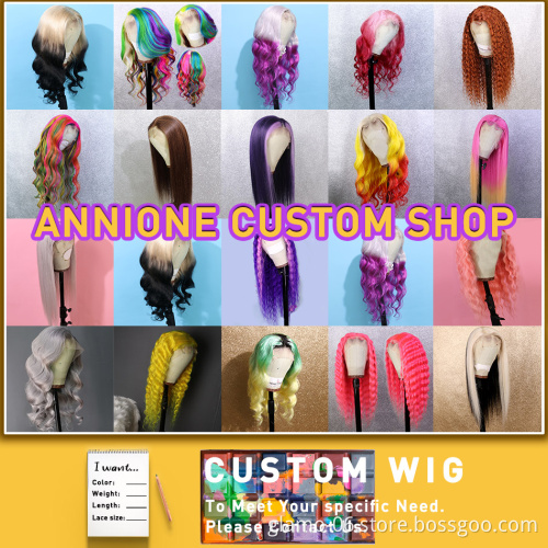Factory Customized Any Texture Color Human Hair Wig Highlight Color Cuticle Aligned Virgin Hair Transparent13x4 Lace Front Wigs